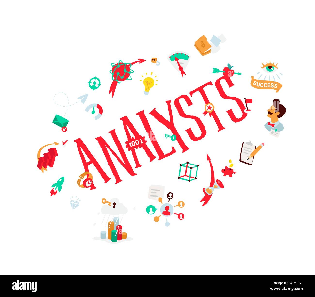 Icons on the theme of analytics. Vector. Analytics logo with a set of ...