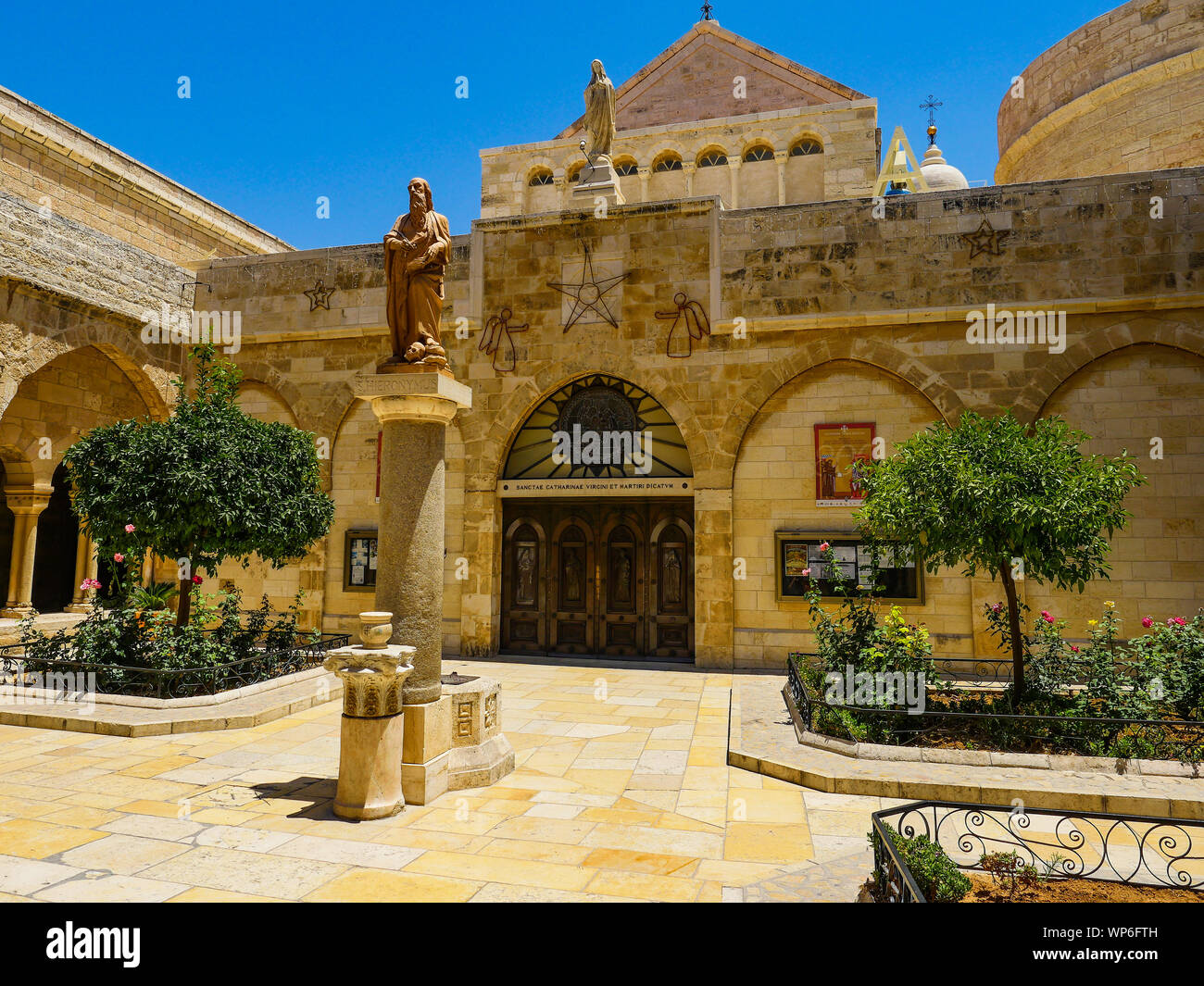 Palestine christian white church in the patio Stock Photo Alamy
