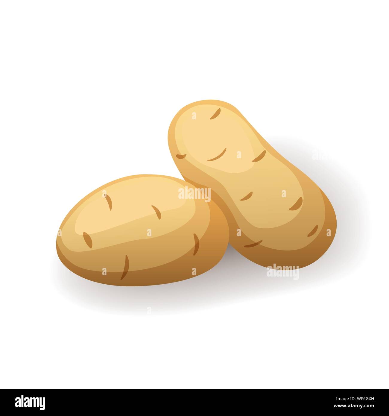 Fresh potatoes in peel icon isolated, farm organic healthy food, vegetable, vector illustration. Stock Vector