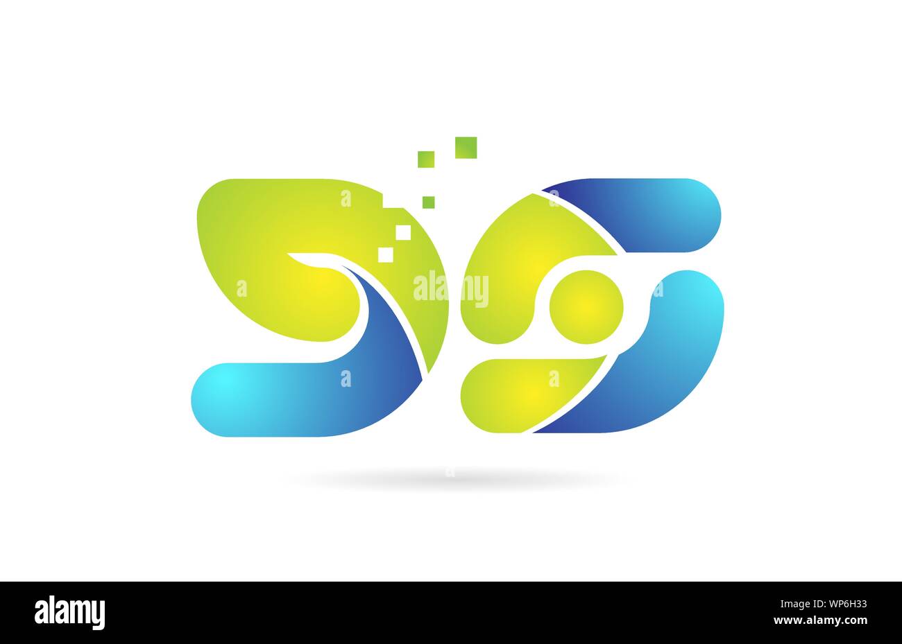 gs g s blue green alphabet combination letter logo design suitable for ...