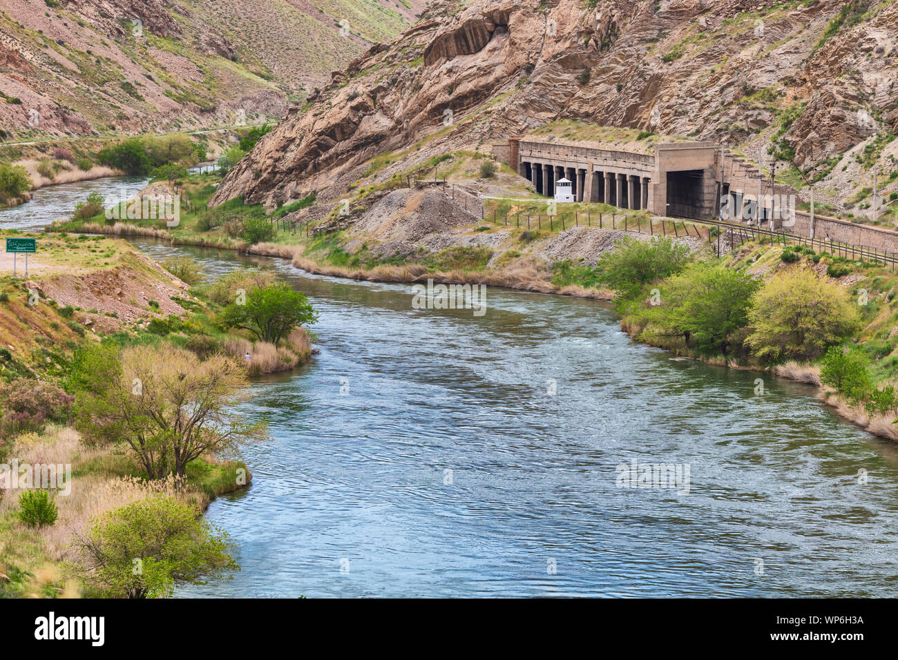 Aras river valley Mountain landscape border with Azerbaijan