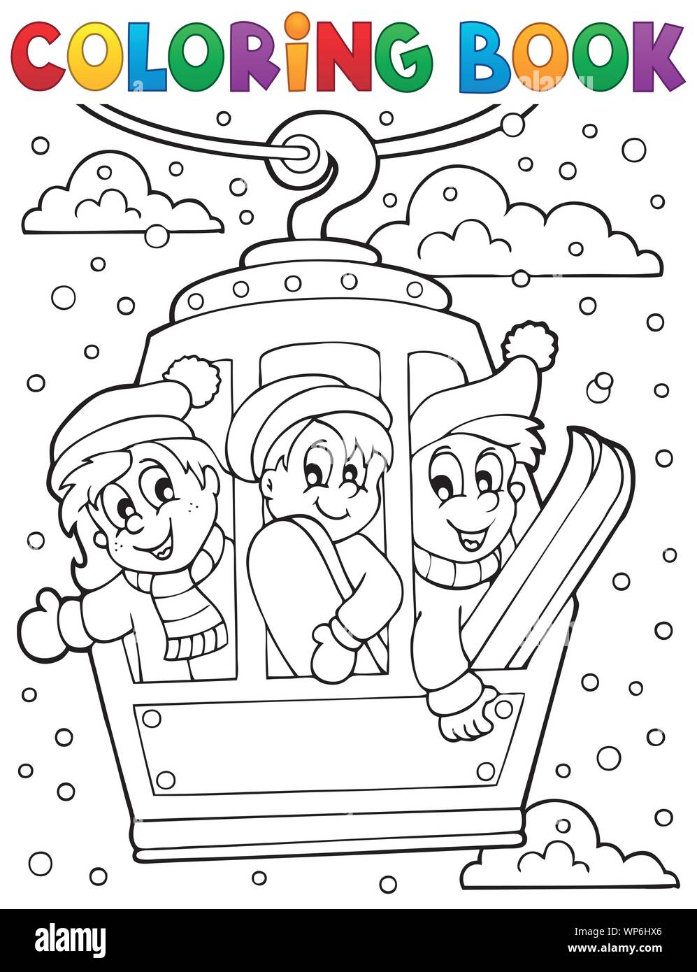 Coloring book cable car theme Stock Vector Image & Art Alamy