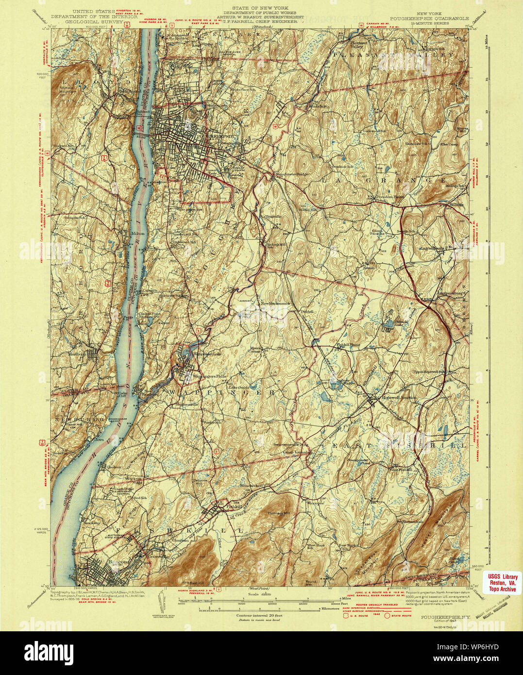 New York NY Poughkeepsie 129154 1943 62500 Restoration Stock Photo - Alamy