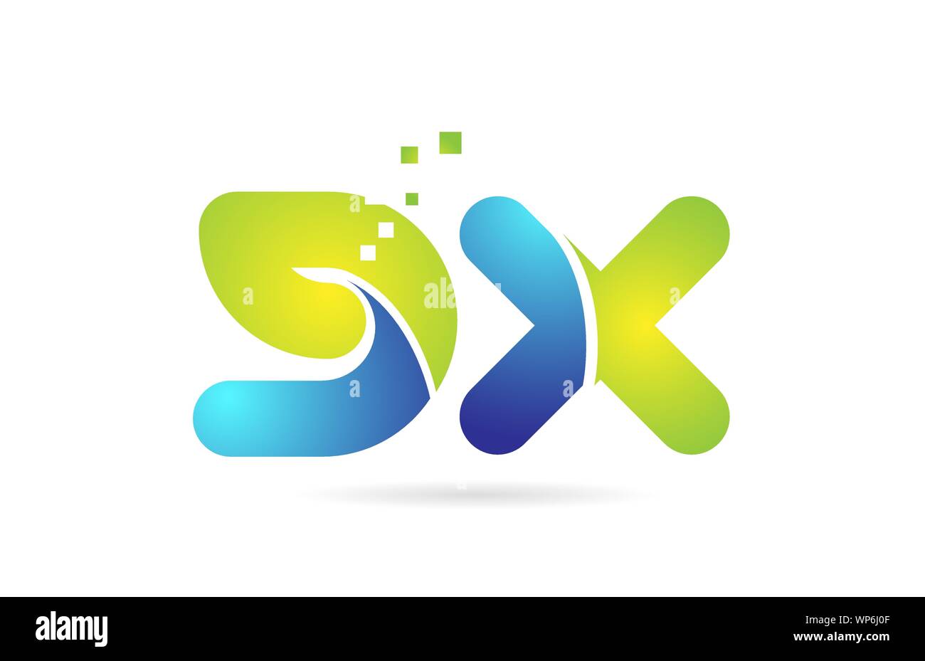 gx g x blue green alphabet combination letter logo design suitable for ...