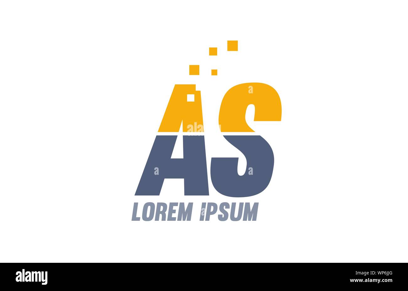 yellow blue AS A S alphabet letter logo icon design suitable for a ...