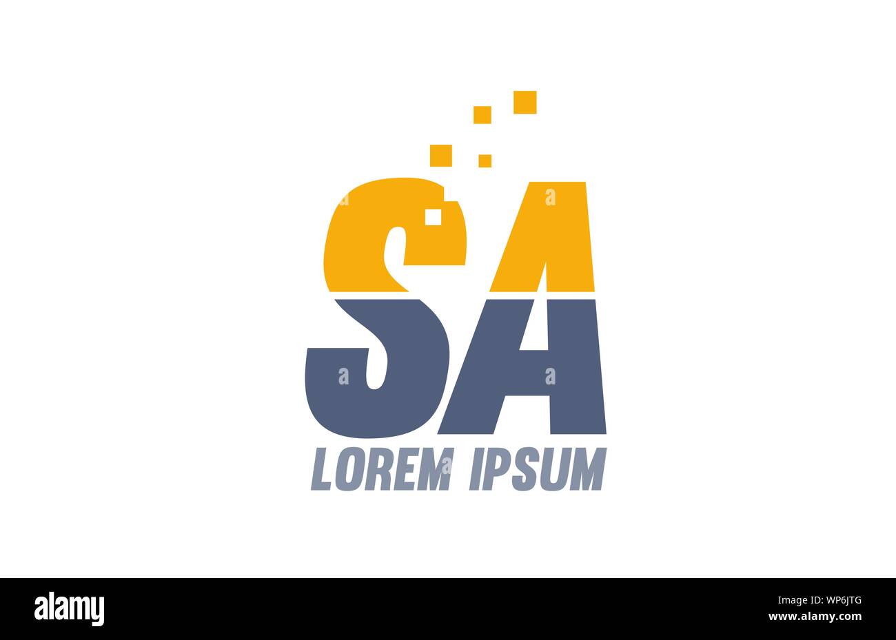 yellow blue SA S A alphabet letter logo icon design suitable for a ...