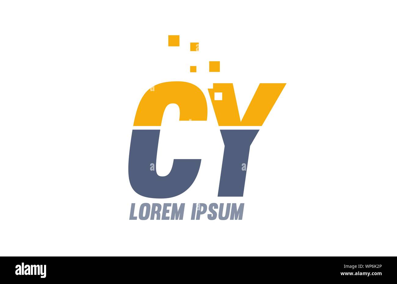 yellow blue CY C Y alphabet letter logo icon design suitable for a ...