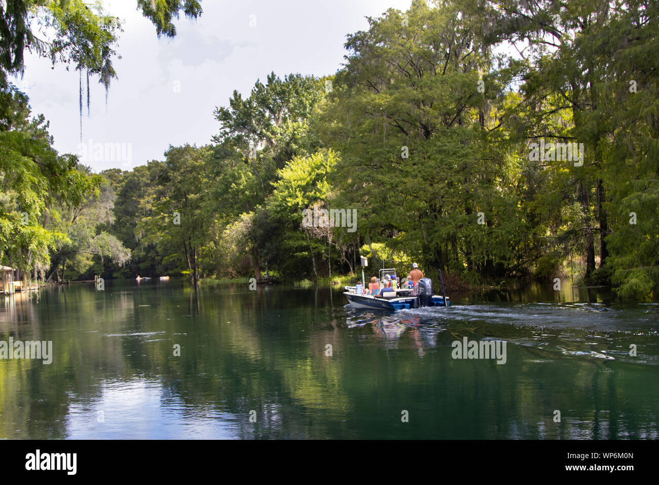 Boating on the Rainbow River in Dunnellon, Florida Stock Photo