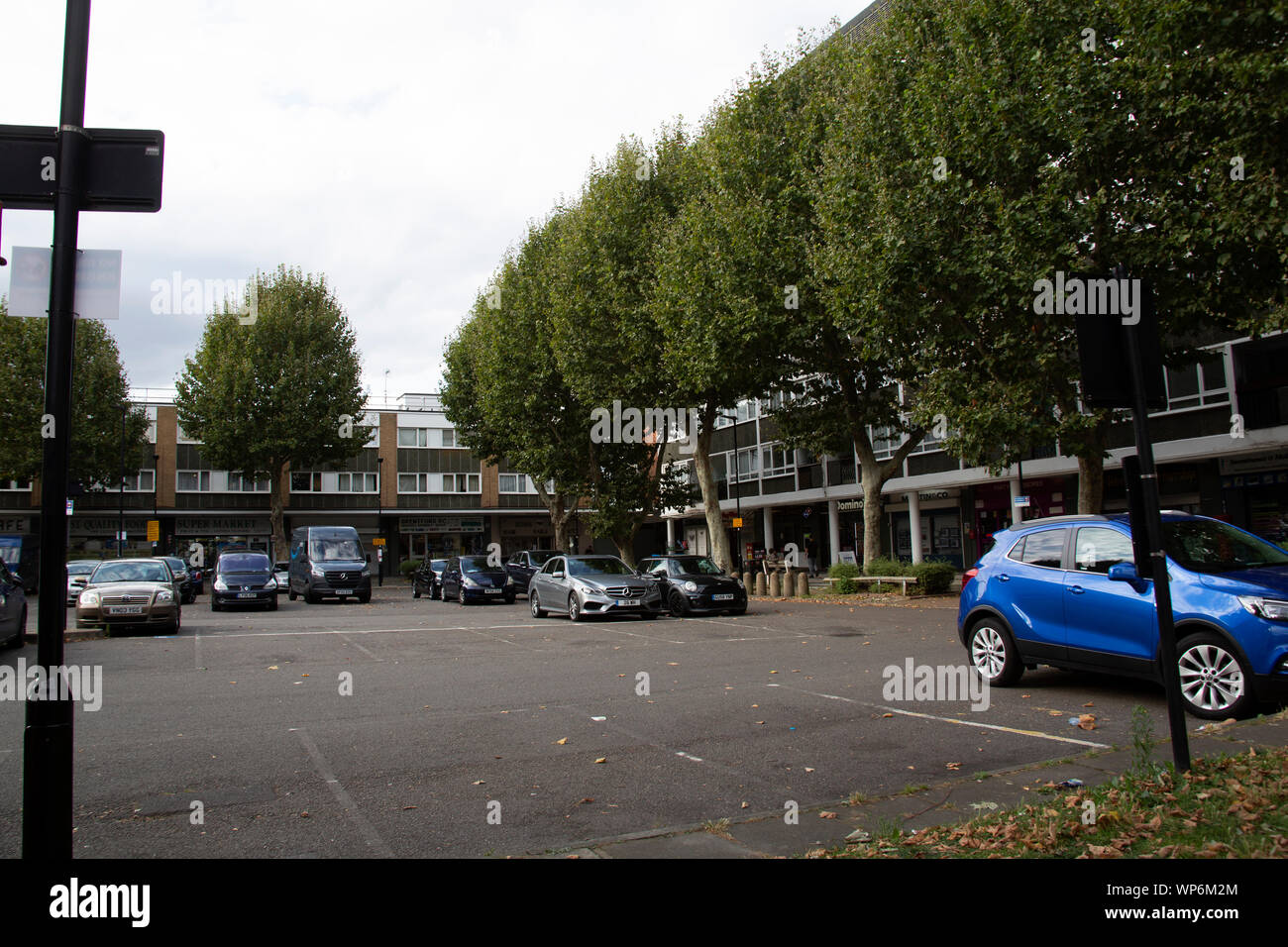 Albany Parade, a 1950s shopping centre and flats in Brentford, west London, England UK Stock Photo