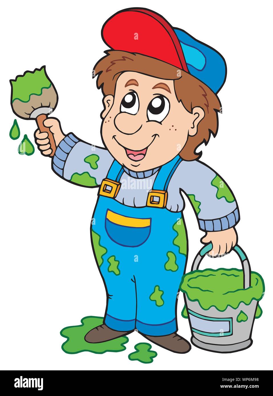 Cartoon house painter Stock Vector Image & Art Alamy