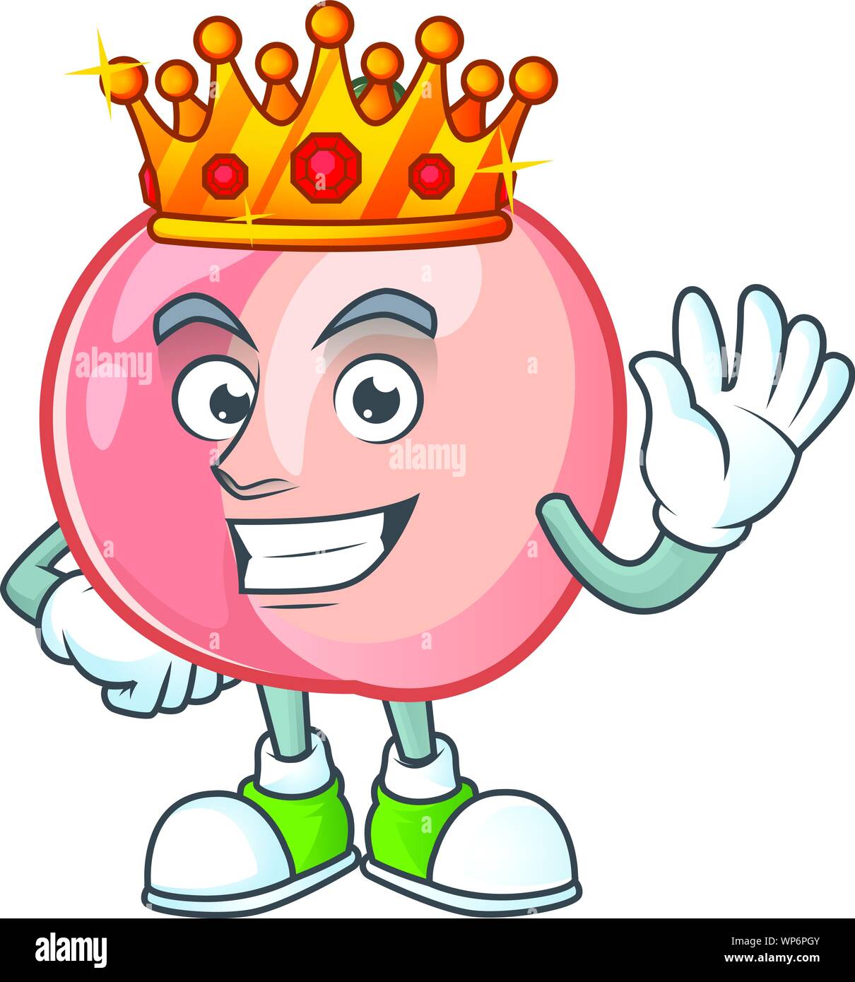 King fruit peach fresh character with mascot Stock Vector Image & Art