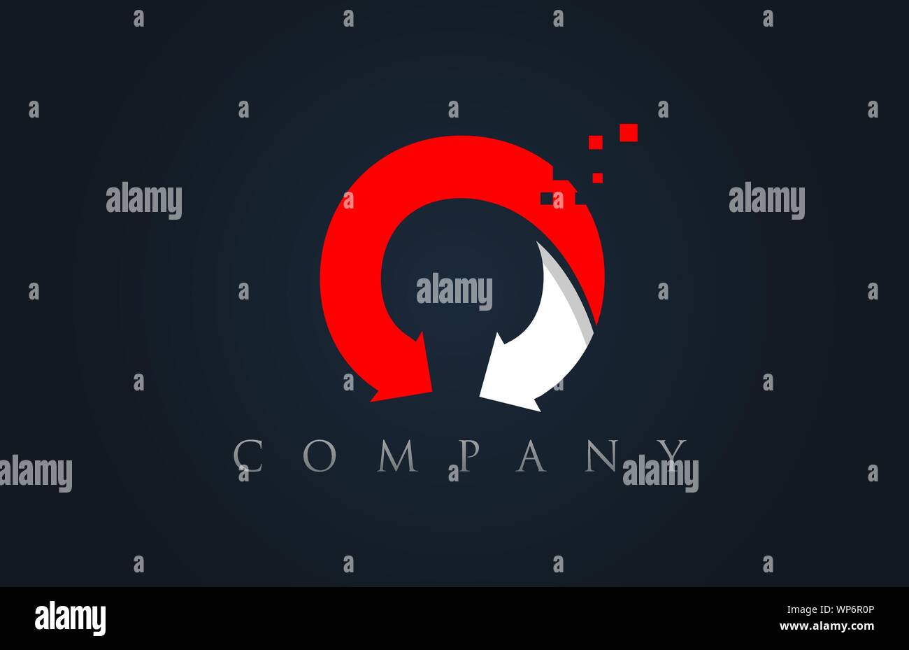 O red white blue alphabet letter logo icon design suitable for a ...
