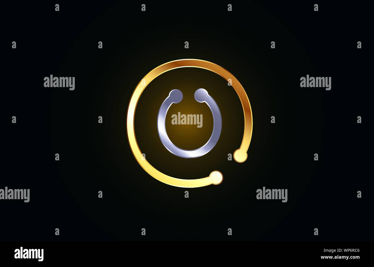 gold and silver metal letter O alphabet logo icon design suitable as a ...