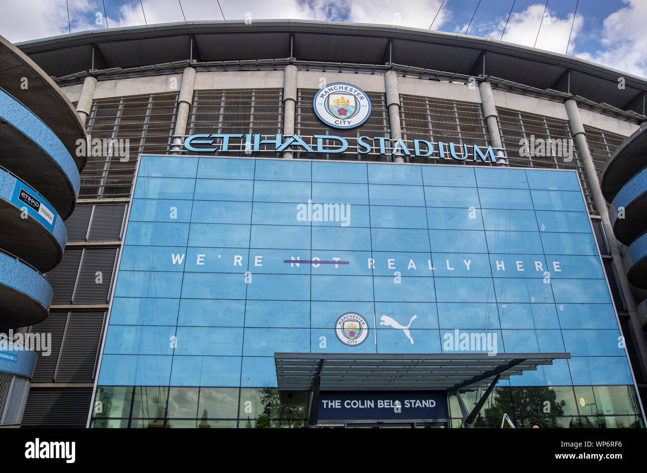 The Etihad Stadium, home of the Premier League's Manchester City football club in England, UK Stock Photo
