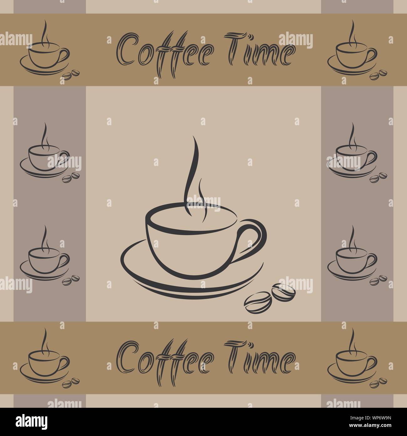 Coffe cup walpaper pattern Stock Vector