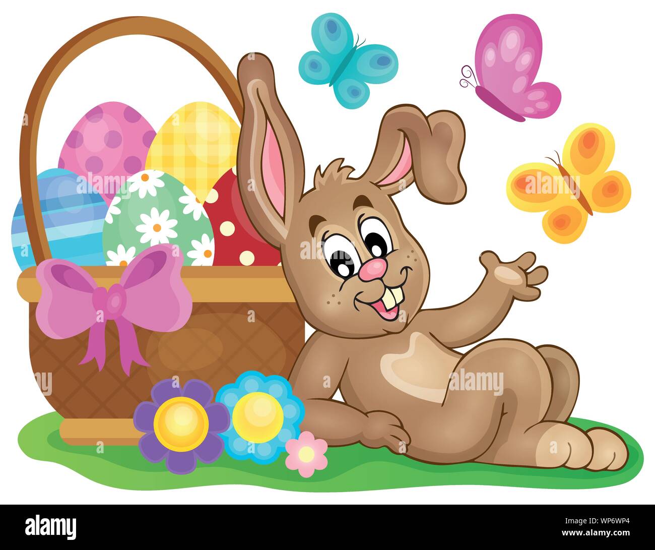 Easter image with cute bunny theme 1 Stock Vector