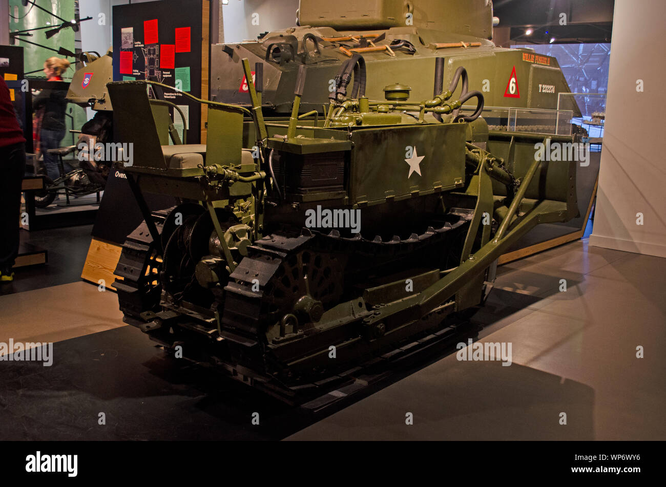 Armoured digger from WWII. IWM, London. Stock Photo