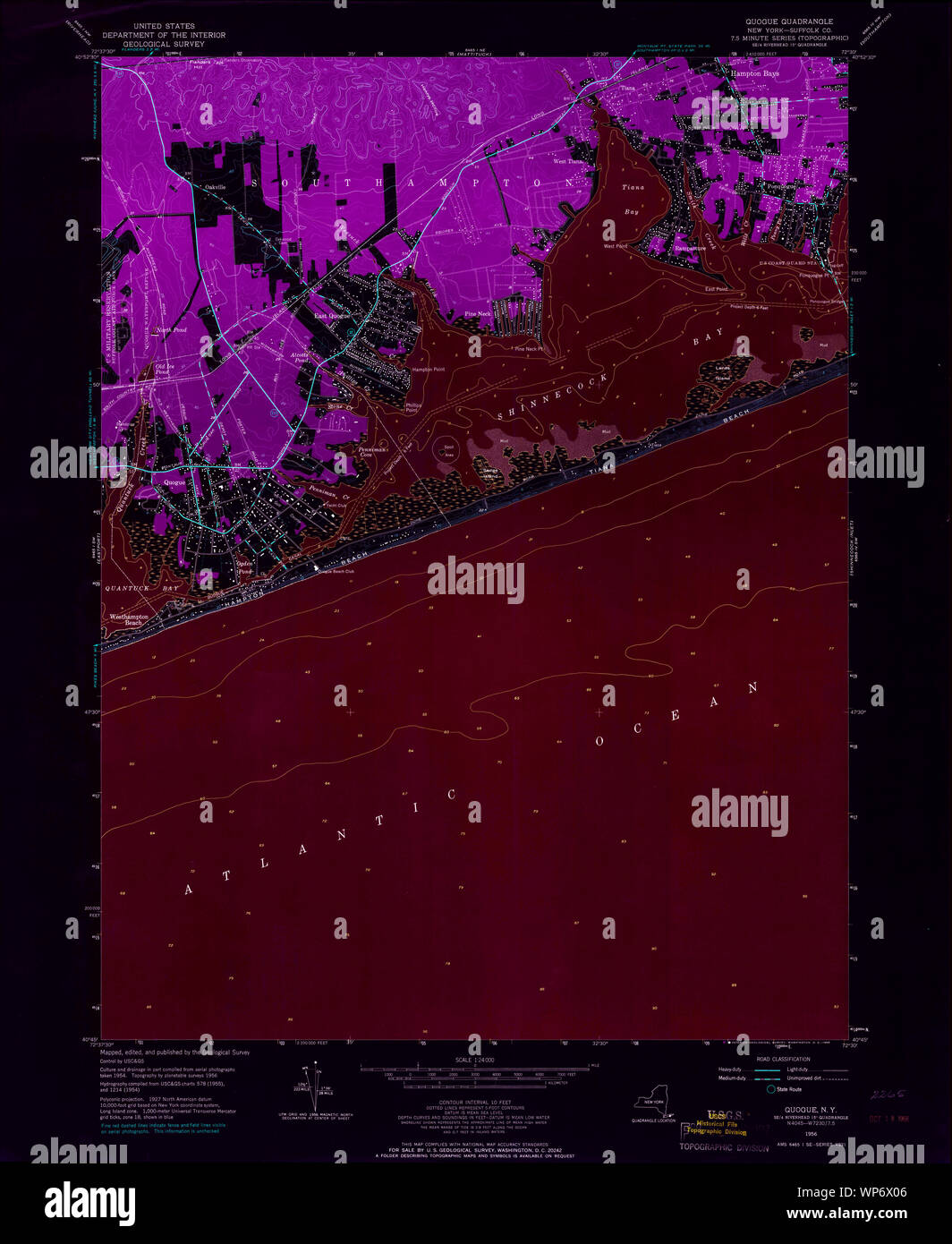 New York NY Quogue 136002 1956 24000 Inverted Restoration Stock Photo