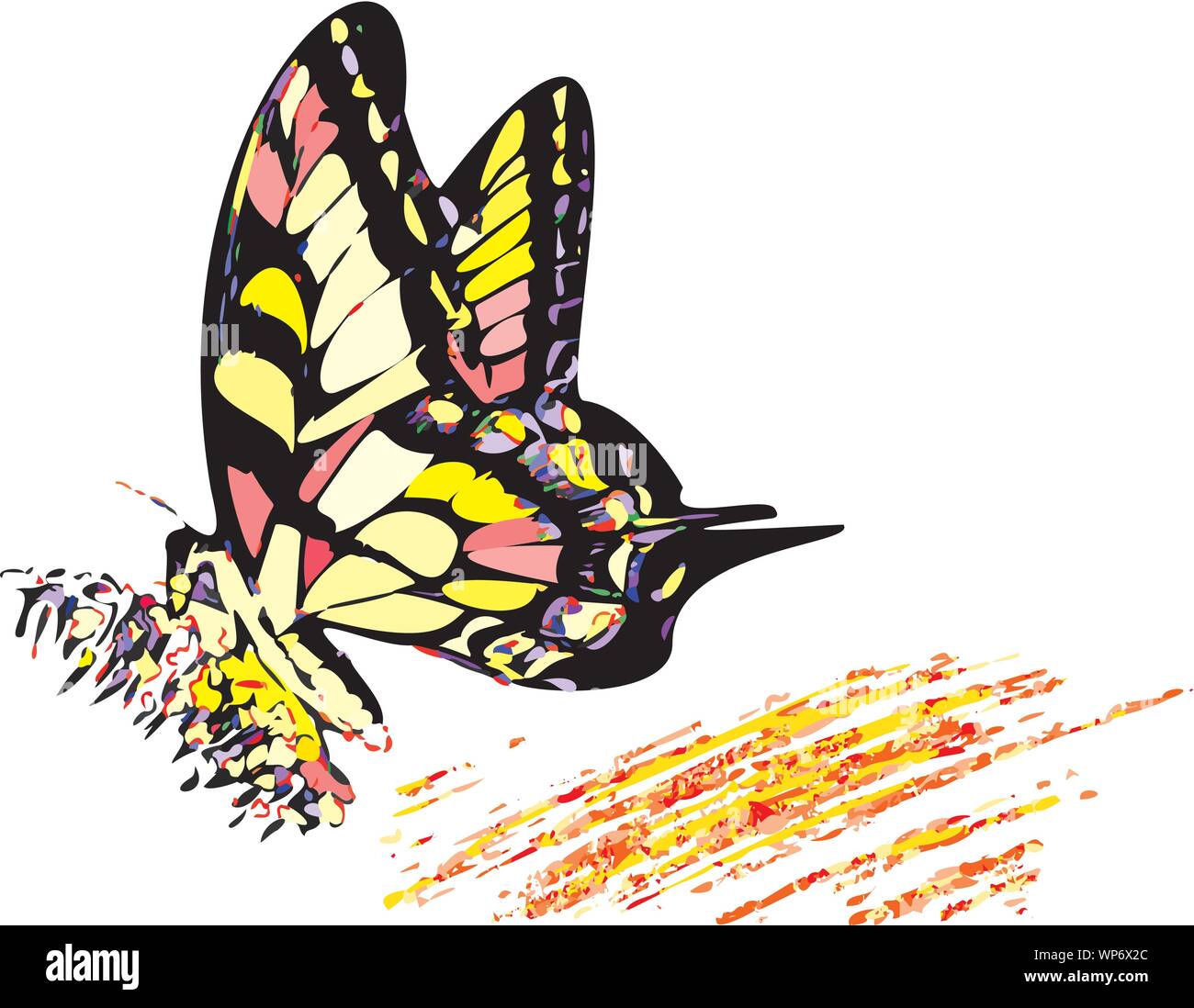 Colorful hippy butterfly Stock Vector