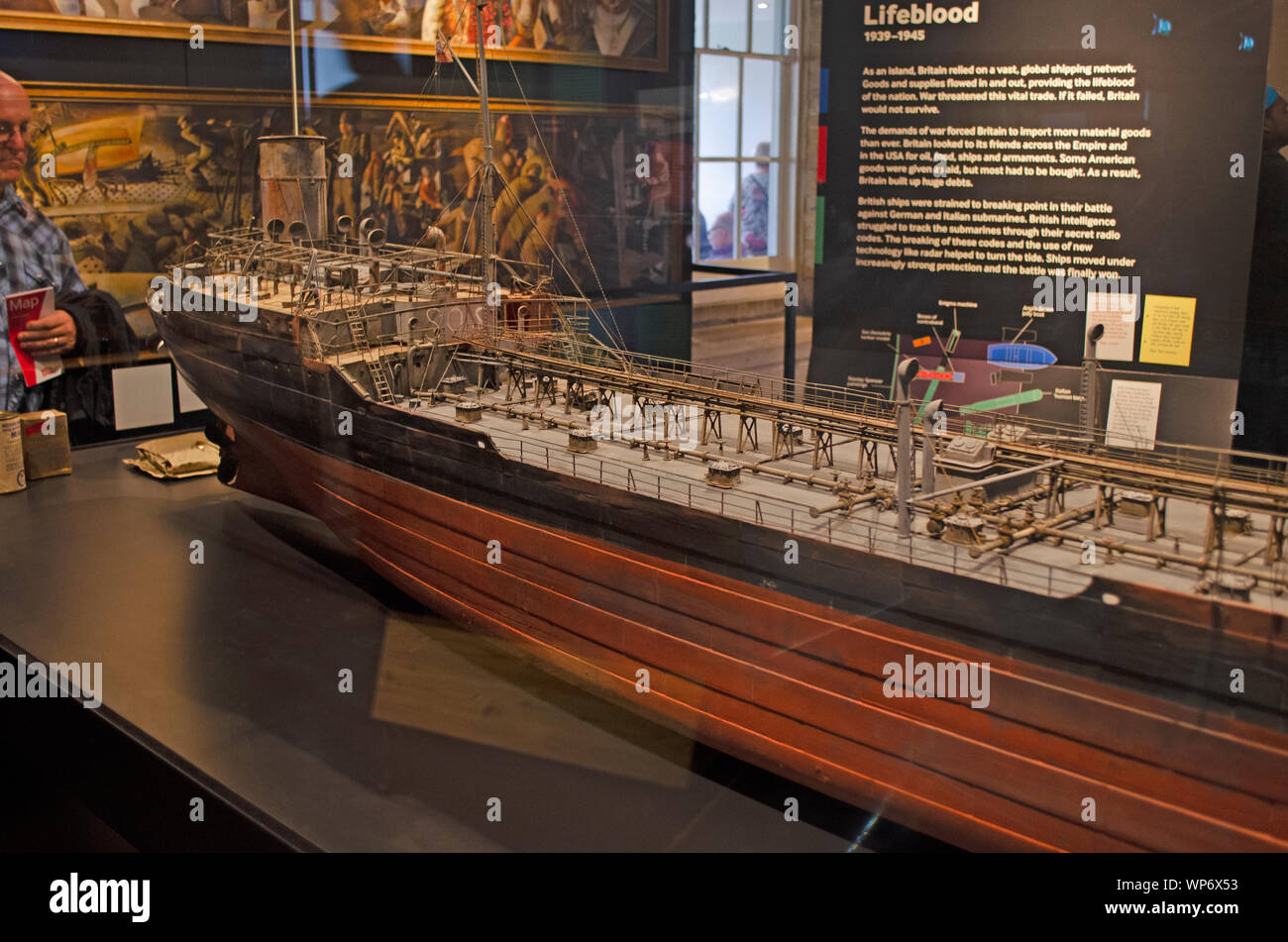 Model of a ship at IWM, London. Stock Photo