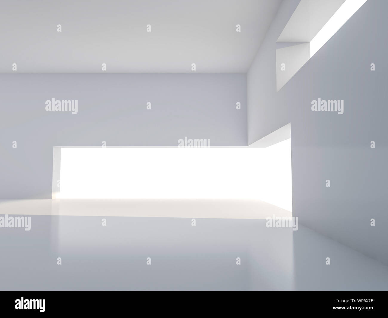 Abstract modern architecture background, empty open space interior. 3D ...