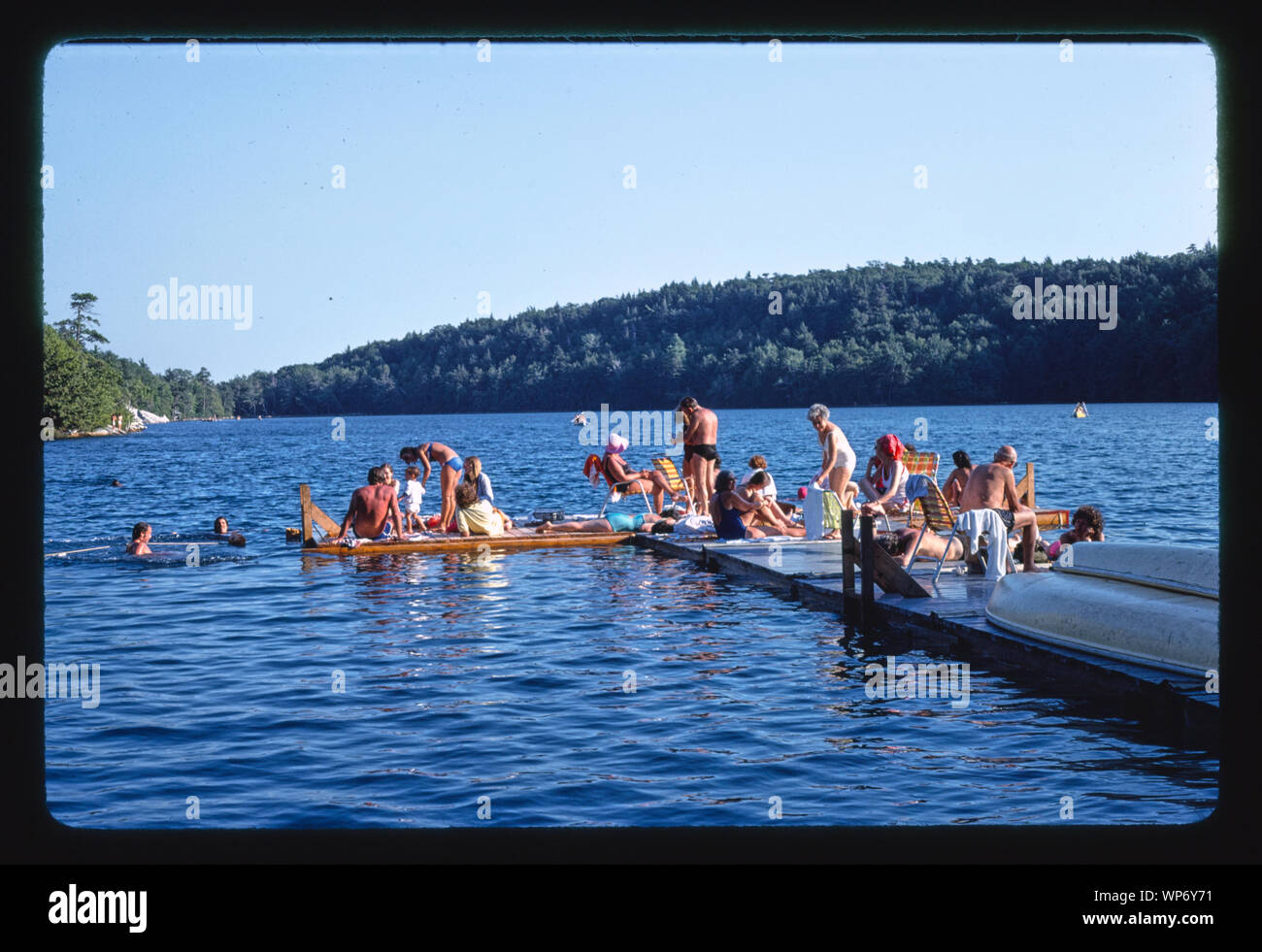 Lake Minnewaska swim dock, Lake Minnewaska, New York Stock Photo Alamy