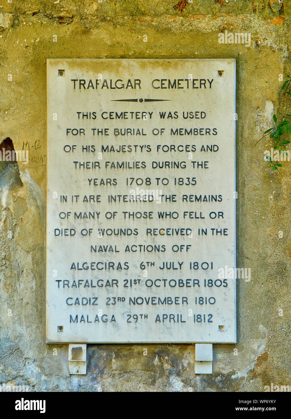 Trafalgar Cemetery in the British Overseas Territory of Gibraltar. UK. Stock Photo