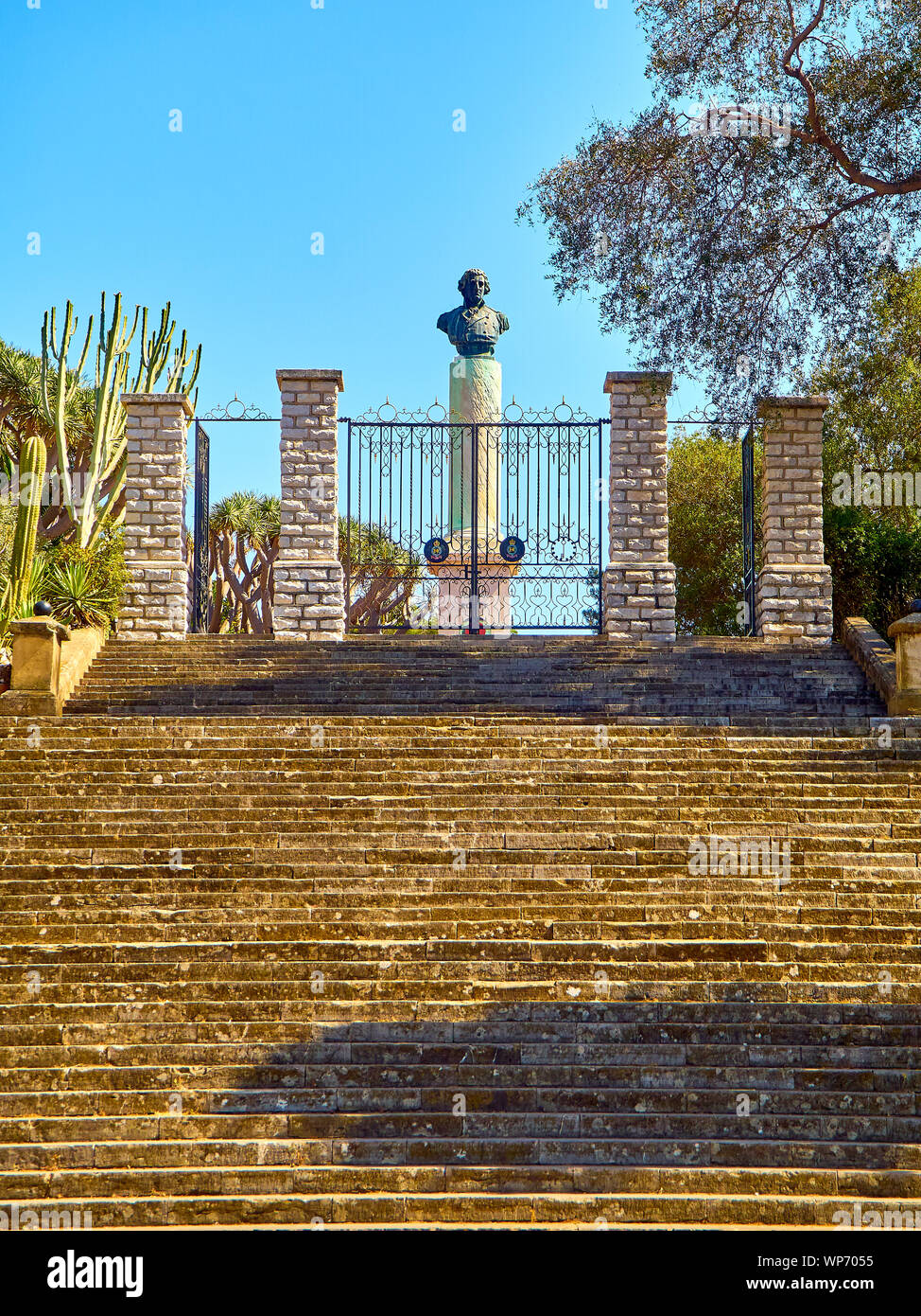 George Don Gate, principal gate of the Gibraltar Botanic Garden. Stock Photo