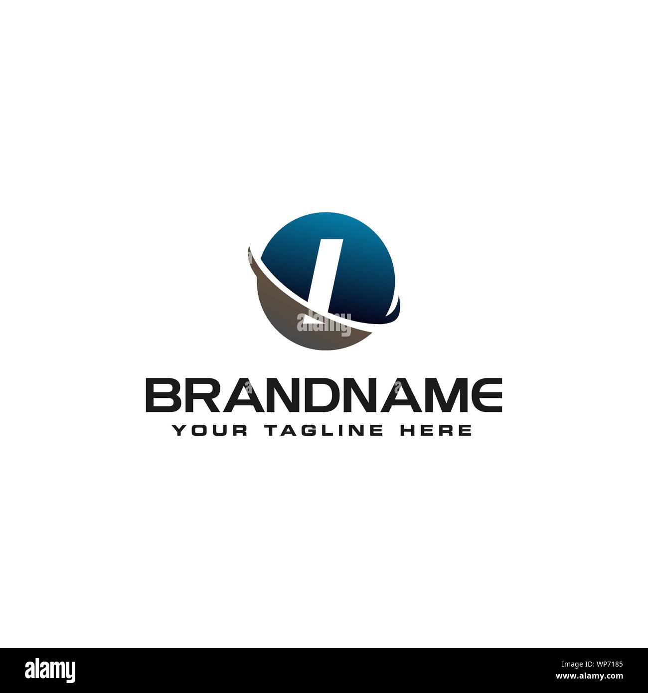 initial I technology swoosh company letter logo design vector icon ...