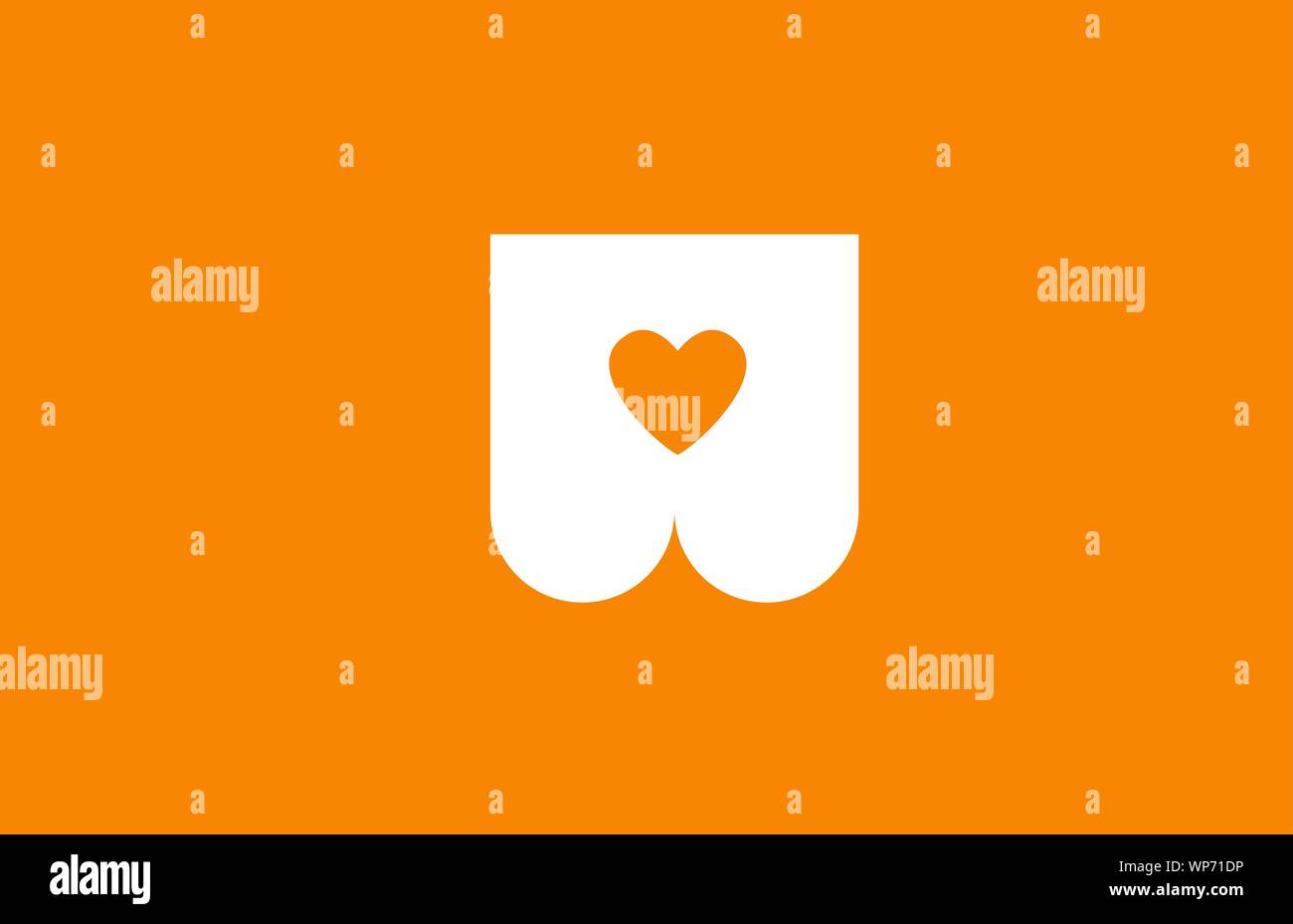 Love Heart Orange White Alphabet Letter W For Company Logo Icon Design Suitable As Logotype For A Business Stock Vector Image Art Alamy