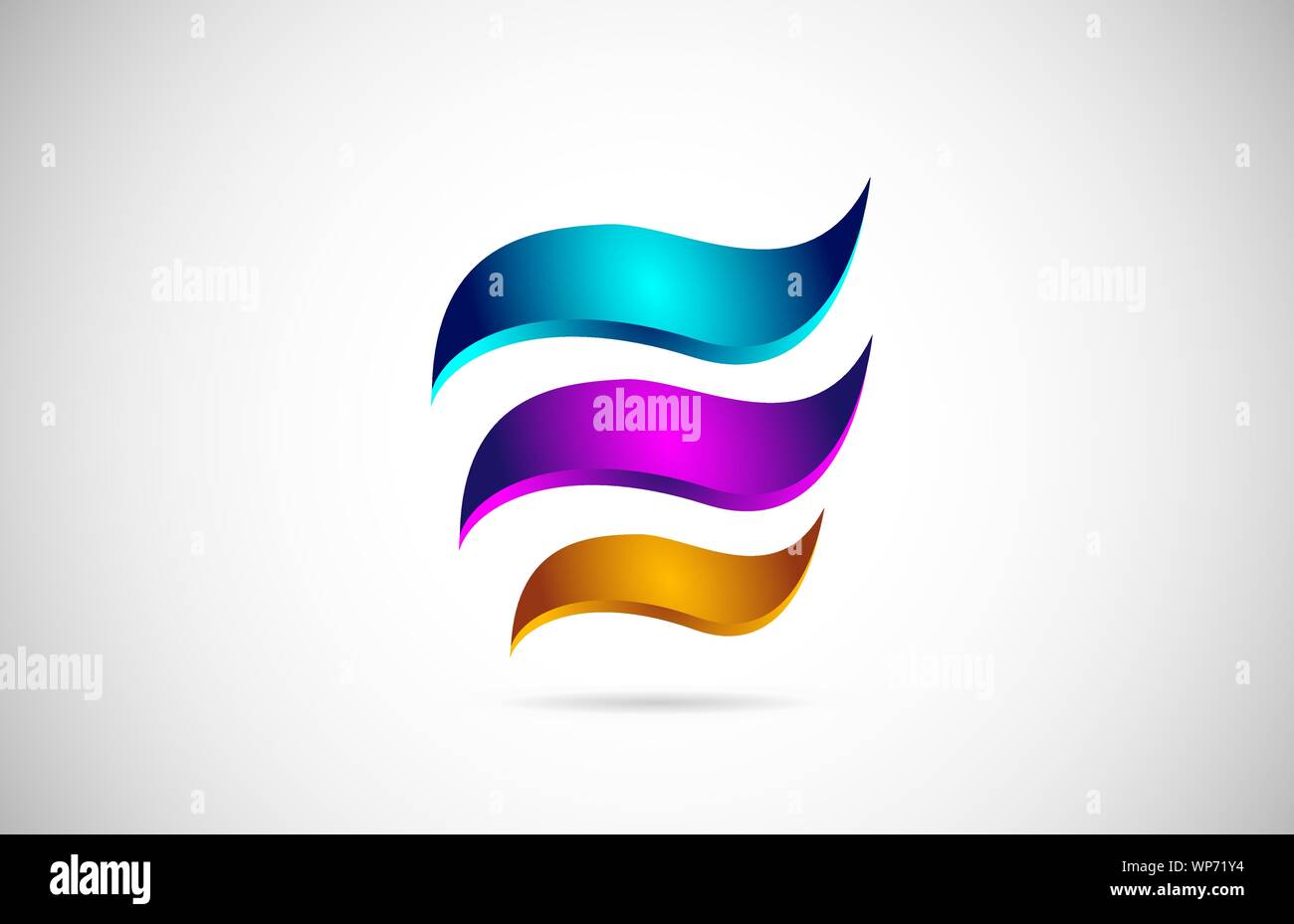 Logo Swoosh Ellipse Blue Letter Vector Concept Stock Vector by