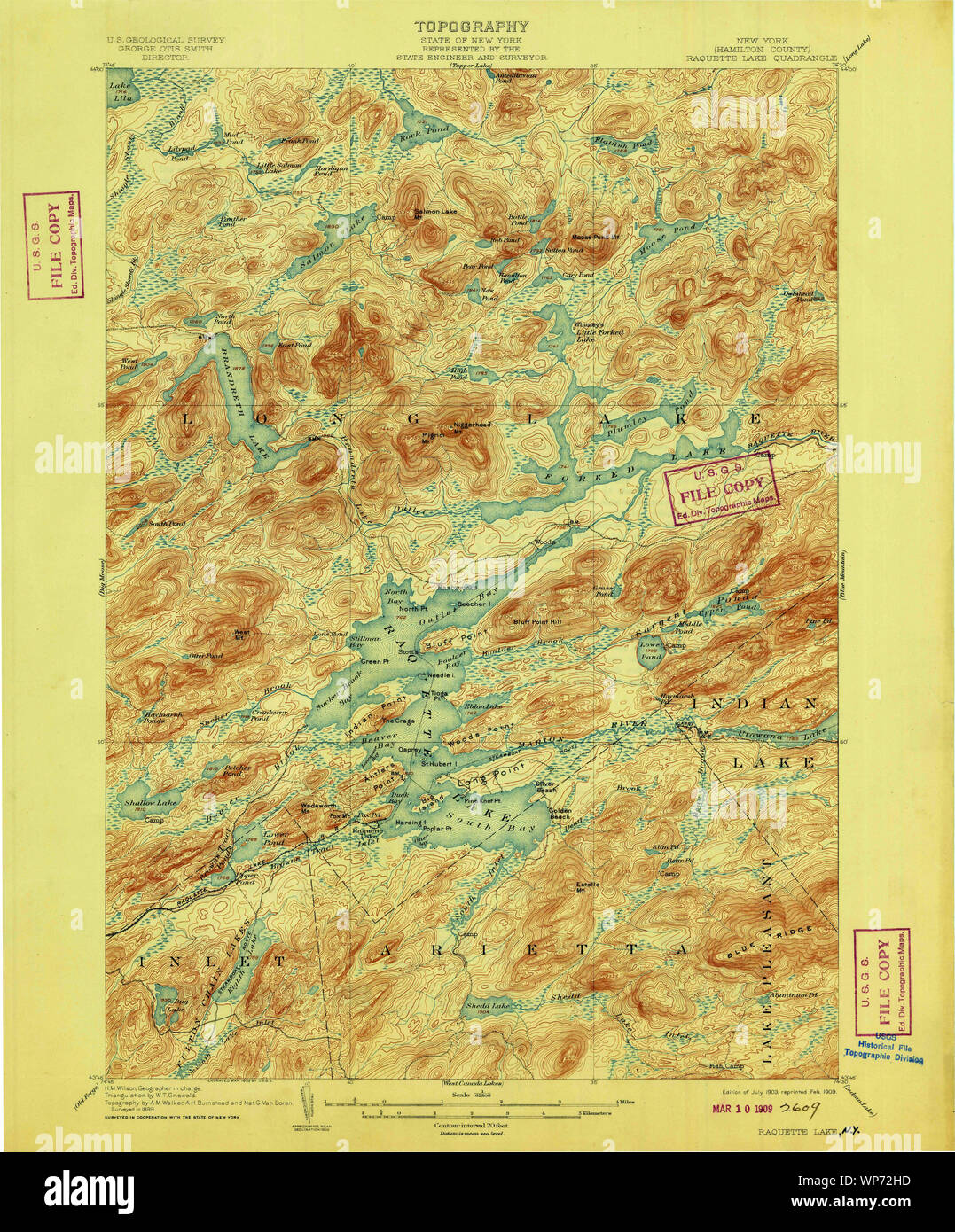 Map Of Raquette Lake High Resolution Stock Photography and Images Alamy