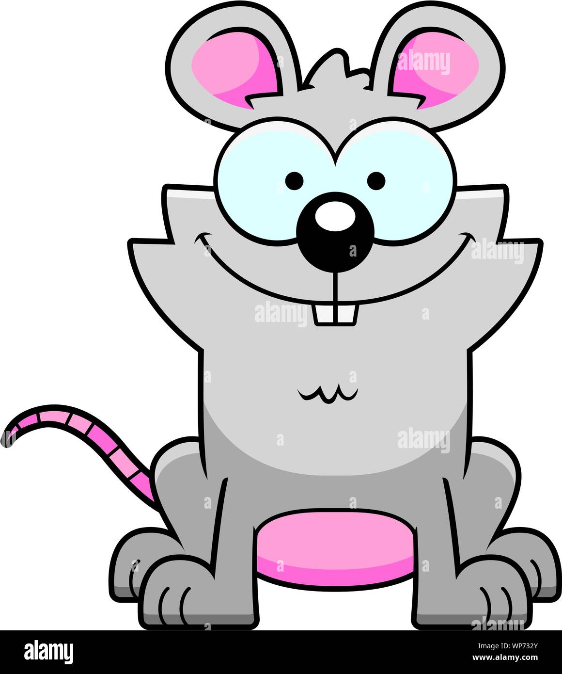 A cartoon illustration of a mouse smiling. Stock Vector
