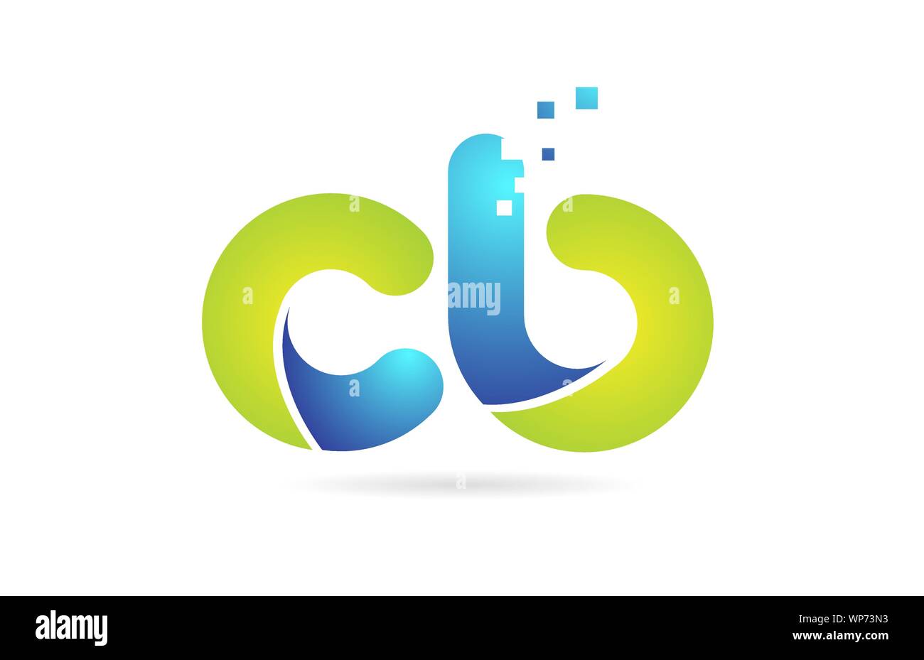 cb c b blue green alphabet combination letter logo design suitable for ...