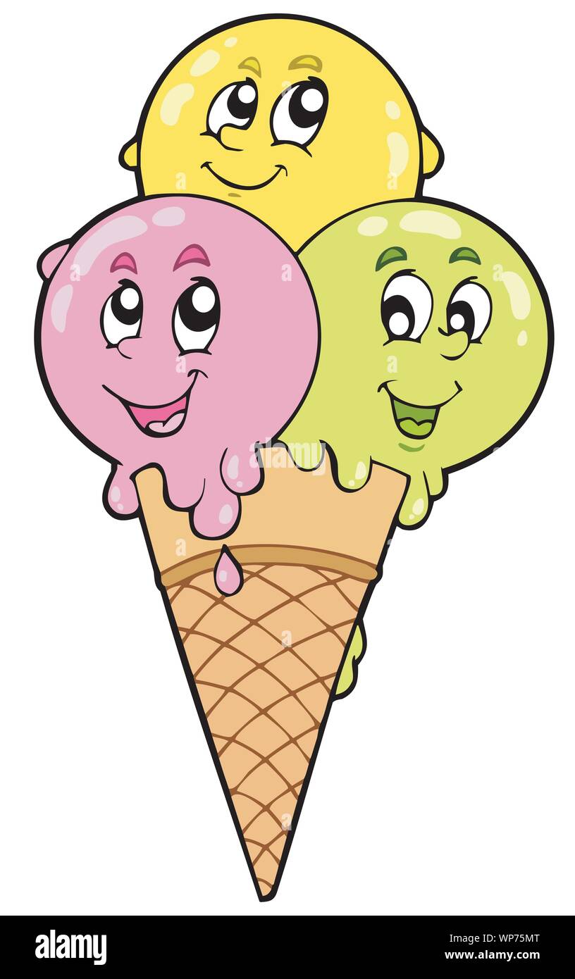 Cute cartoon ice cream Stock Vector Image & Art - Alamy