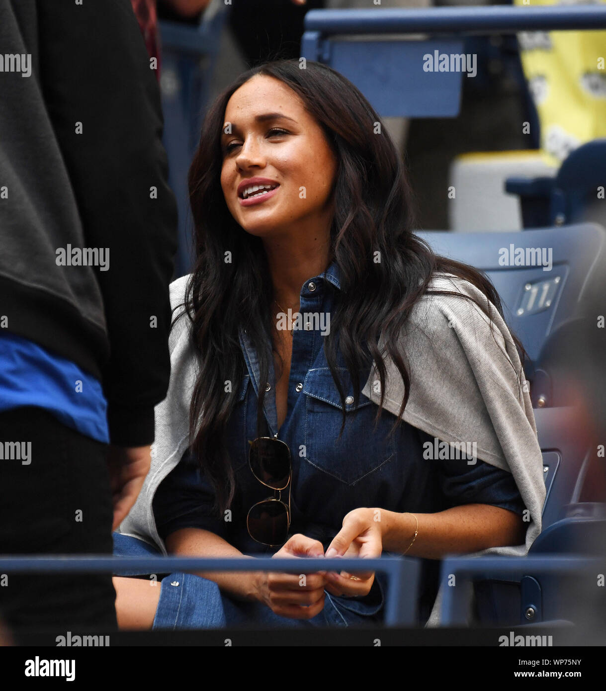 Flushing Meadows New York US Open Tennis Day 12 06/09/2019 Duchess of Sussex Meghan Markle  watches from player box as Serena Williams (USA) v Bianca Adreescu  (CAN) Ladies Singles Final Photo Roger Parker International Sports Fotos Ltd/Alamy Live News Stock Photo