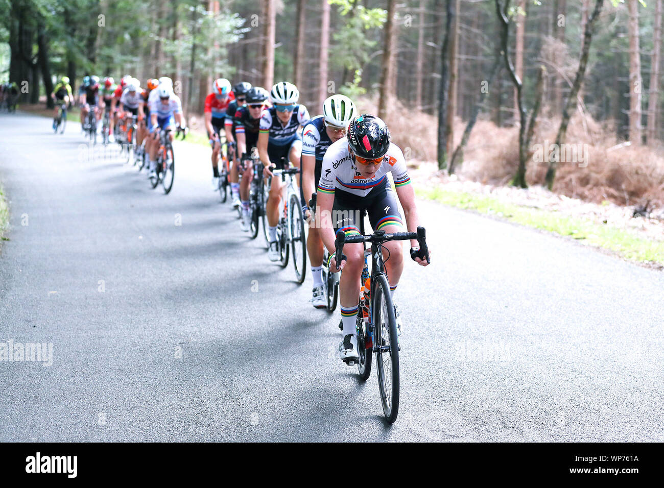 NIJVERDAL - 06-09-2019, cycling, Boels Ladies Tour, etappe 3, Anna van der Breggen leads the pack Stock Photo