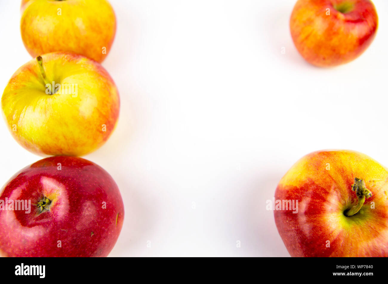 Red and yellow apples isolated on white background Stock Photo - Alamy