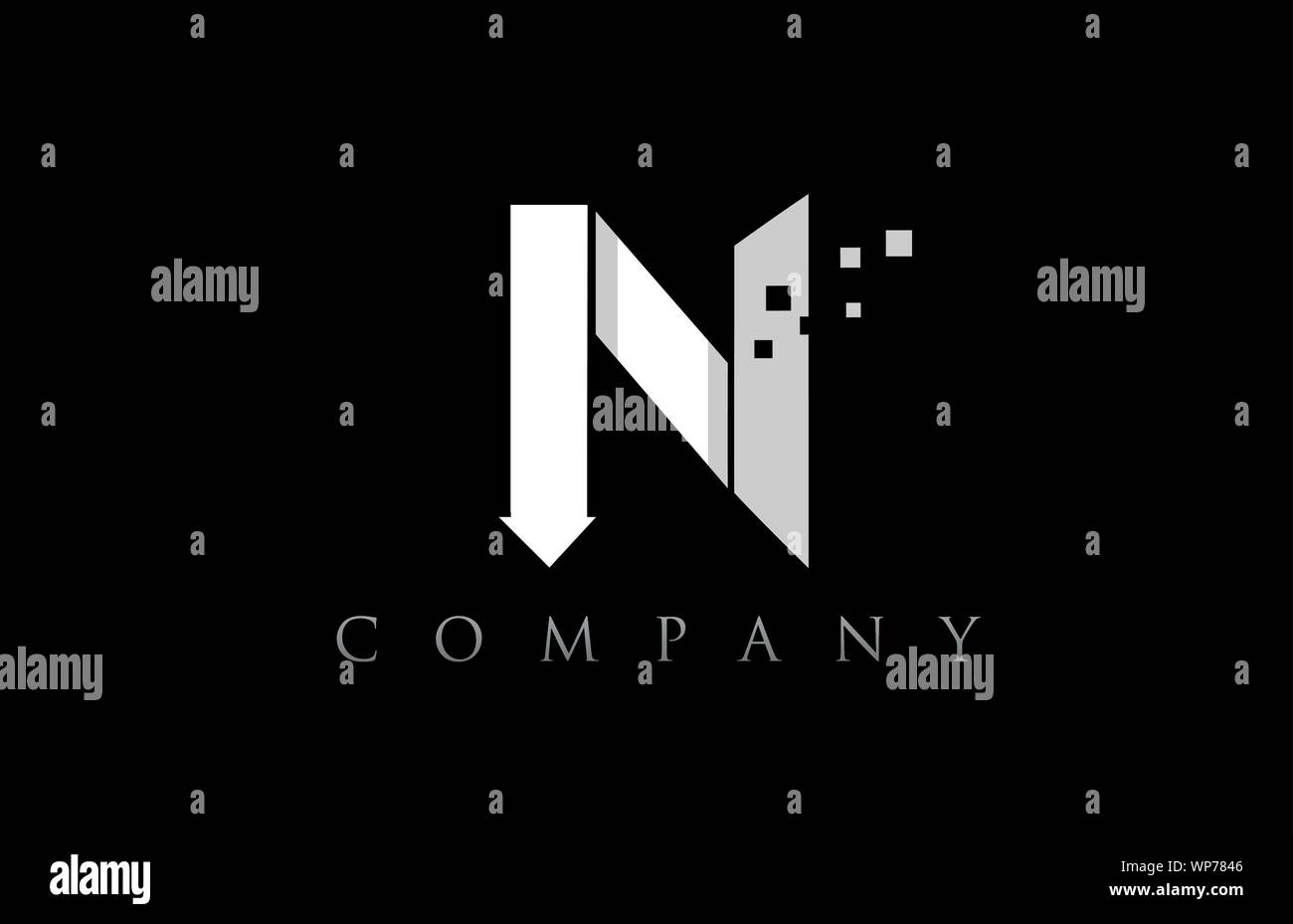 N white black alphabet letter logo icon design suitable for a company ...