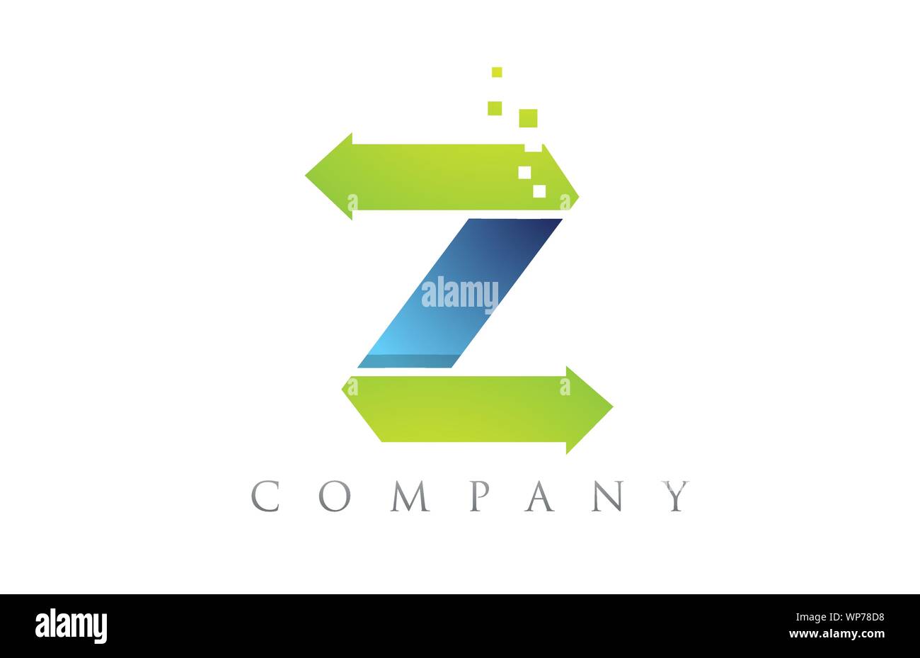 Z blue green alphabet letter logo icon design suitable for a company or ...