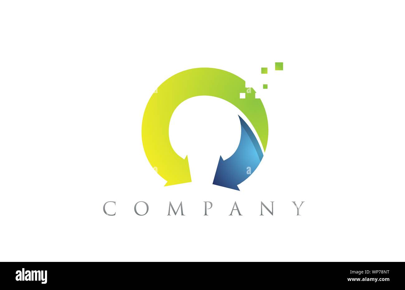 O blue green alphabet letter logo icon design suitable for a company or ...