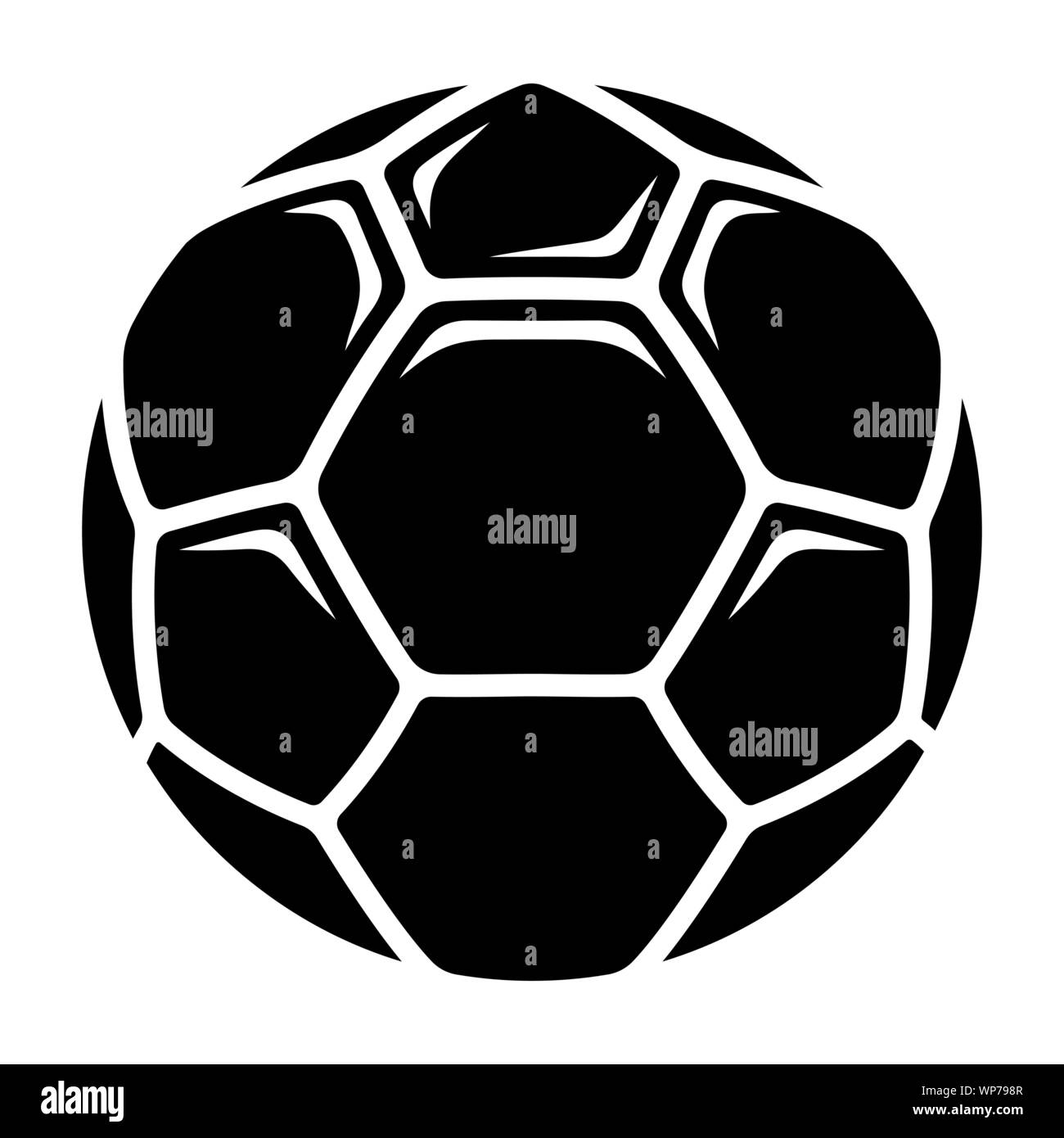 Soccer ball icon. European football ball. Black and white vector illustration Stock Vector