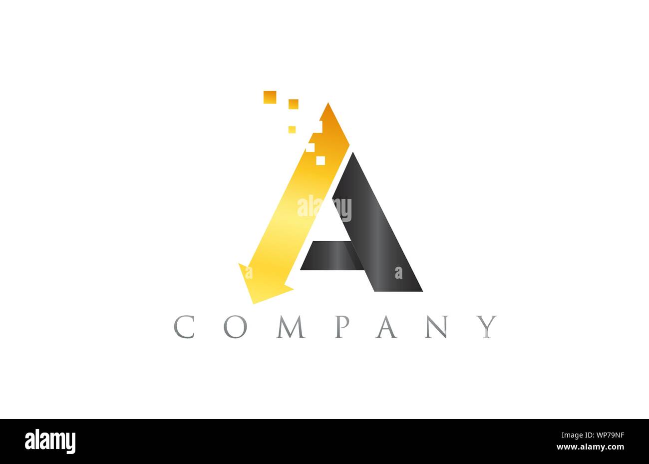 A black yellow gold alphabet letter logo icon design suitable for a ...