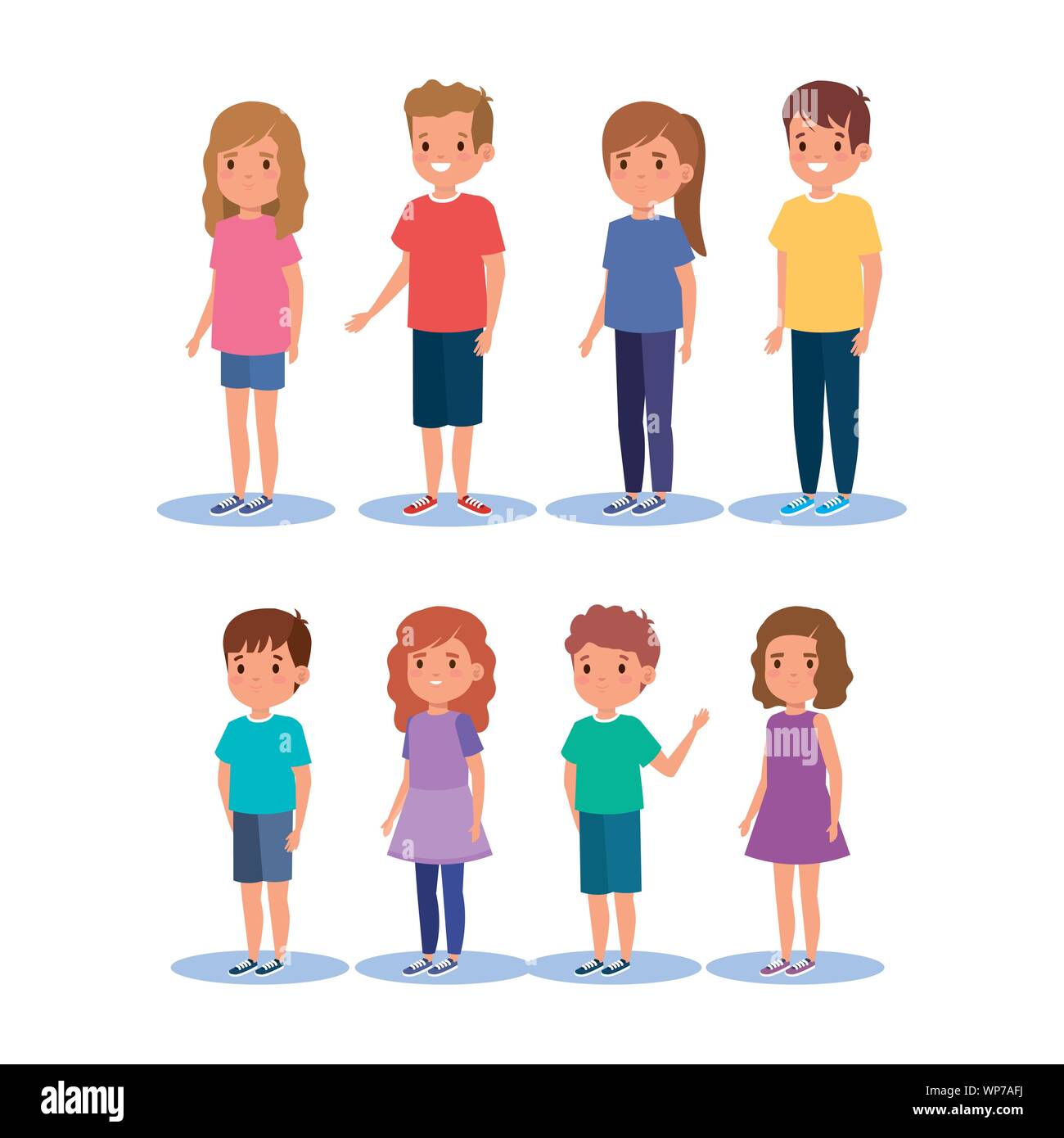 Cartoon girls fashion children set Stock Vector Images - Alamy