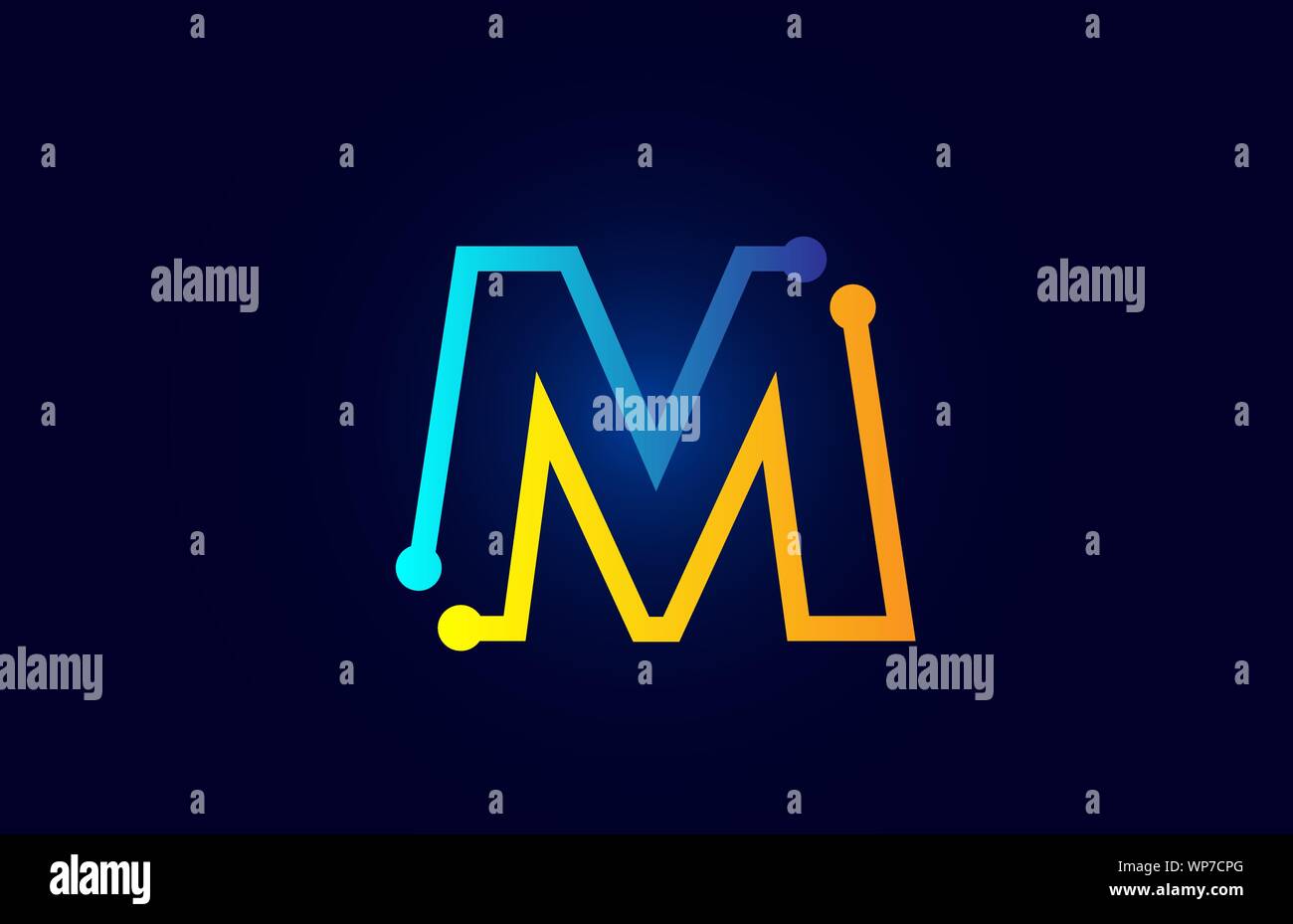 blue and orange letter M alphabet logo icon design suitable as a ...
