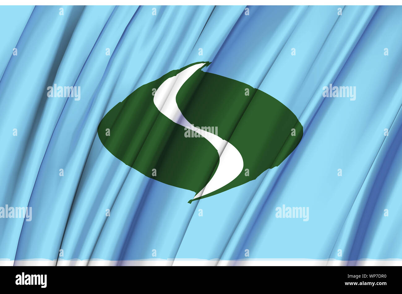 Shiriuchi waving flag illustration. Regions of Japan. Perfect for