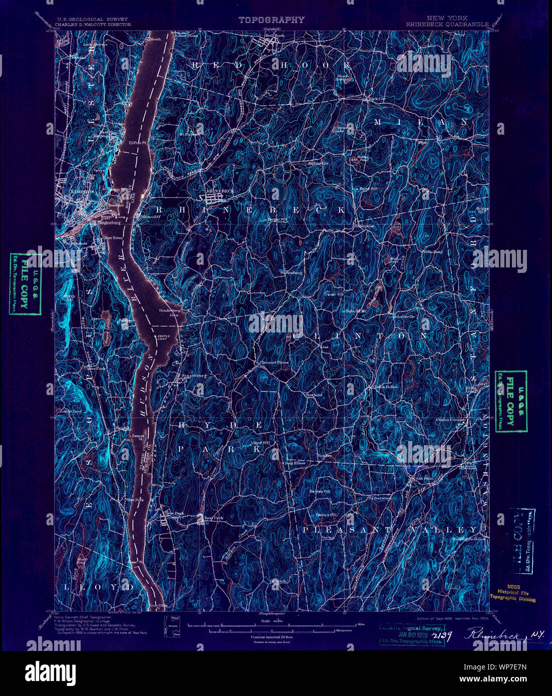 Map of rhinebeck hi res stock photography - New York Ny Rhinebeck 148297 1898 62500 Inverted Restoration WP7E7N