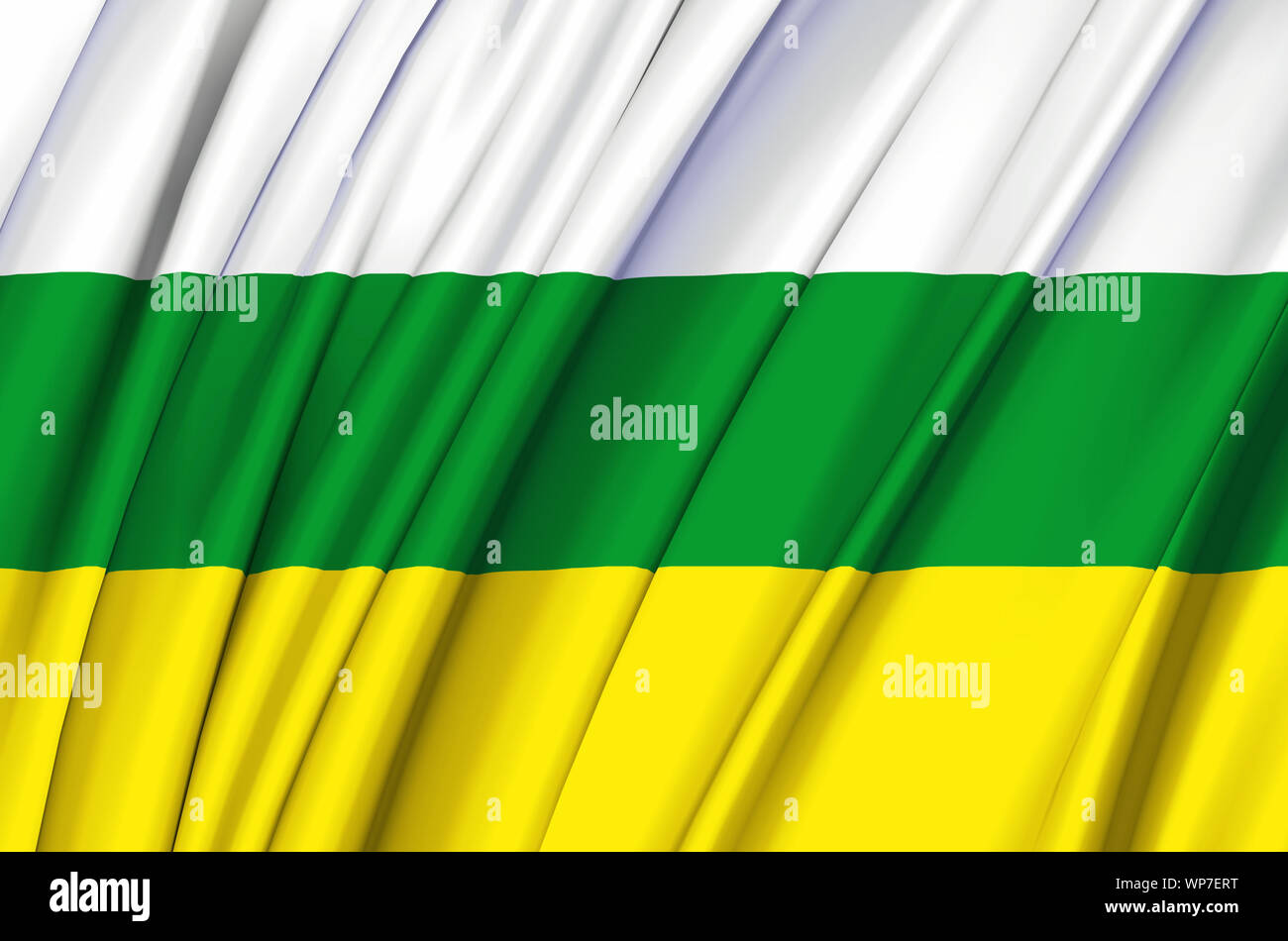Zamora Chinchipe waving flag illustration. Regions of Ecuador. Perfect for background and texture usage. Stock Photo