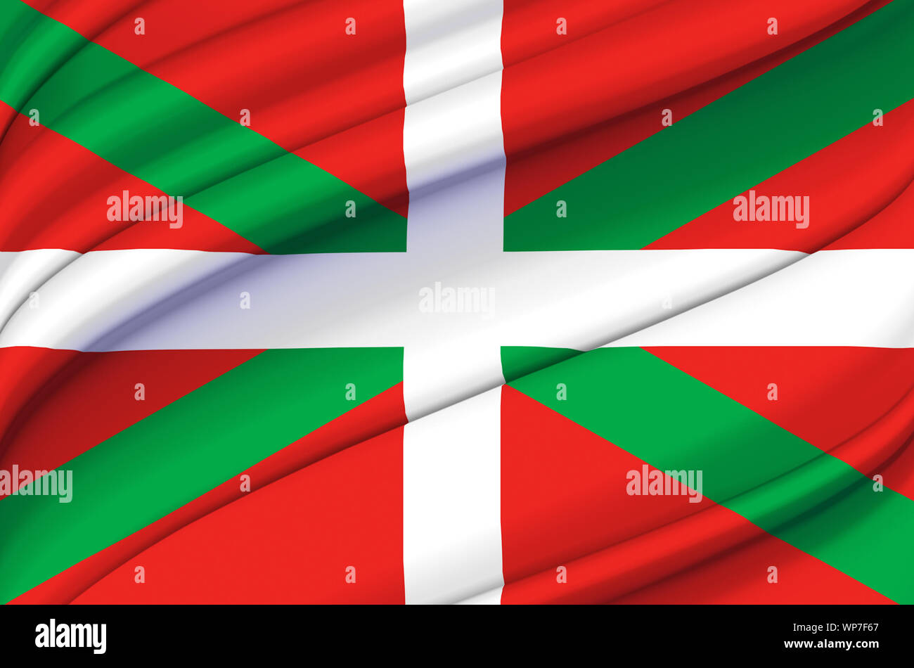 Basque Country waving flag illustration. Regions and cities of Spain ...