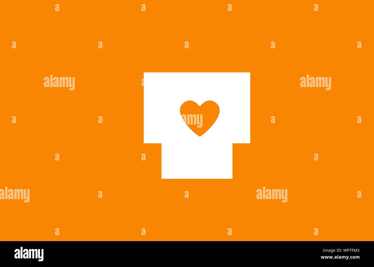 Love Heart Orange White Alphabet Letter U For Company Logo Icon Design Suitable As Logotype For A Business Stock Vector Image Art Alamy